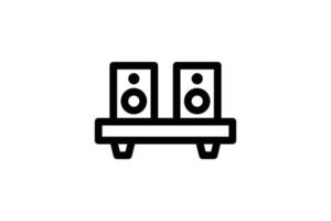 Sound Table Icon Audio Line Style Free vector