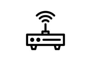 Router Icon Network Line Style Free vector