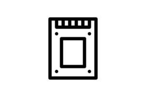 Storage SSD Icon Hardware Line Style Free vector