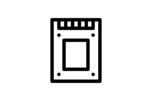 Storage SSD Icon Hardware Line Style Free vector