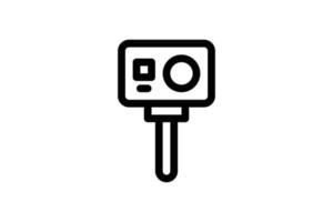 Action Camera Icon Photography Line Style Free vector