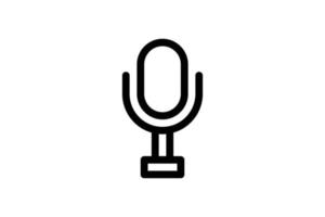 Microphone Icon Communication Line Style Free vector