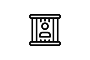 Jail Icon Criminal Line Style Free vector