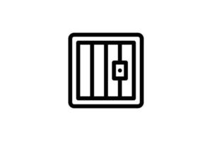 Jail Icon Criminal Line Style Free vector