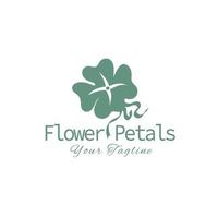 Vector hand drawn floral design logo. Beautiful flower design elements