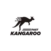 logotipo de diseño de canguro de símbolo rápido, plantilla de ilustración de mascota australiana vector