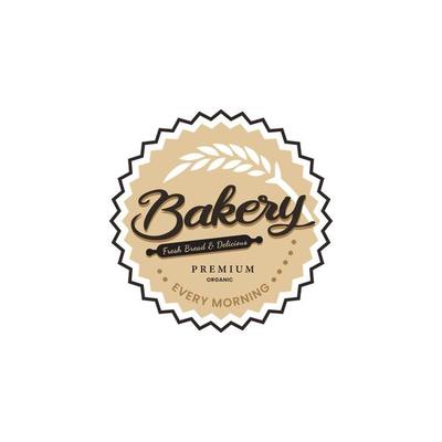Retro Bakery Bake and Cake Pastry Logo Design Stock Label,Badge Template