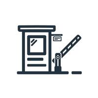 icono de línea de puerta de autopista aislado en un fondo blanco. puerta de peaje o símbolo de borde para aplicaciones web y móviles. ilustración vectorial vector