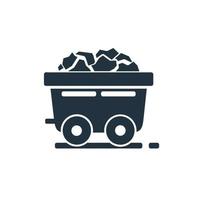 mine cart icon in trendy flat style isolated on white background. gold mine cart symbol for web and mobile app. Vector illustration