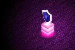 seguridad de datos de protección de servidor en línea en tecnología blockchain. vector