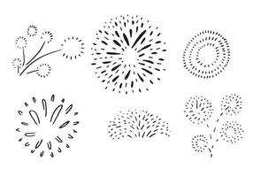 conjunto de doodle starburst aislado sobre fondo blanco dibujado a mano de sunburst. elementos de diseño. ilustración vectorial vector