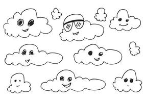 Hand drawn weather collection. Flat style vector illustration on white background.