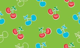 Seamless vector pattern with blueberry on a green background. Forest berries.