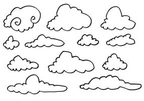 Hand drawn weather collection. Flat style vector illustration on white background.