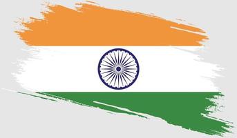 India flag with grunge texture vector