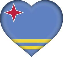 Aruba flag heart vector