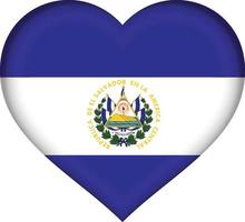 El Salvador flag heart vector