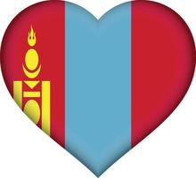 Mongolia flag heart vector