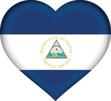 Nicaragua flag heart vector