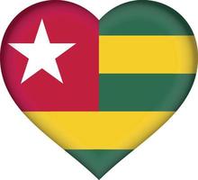 Togo flag heart vector