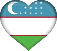 Uzbekistan flag heart vector