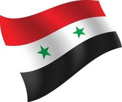 Syria flag waving isolated vector illustration