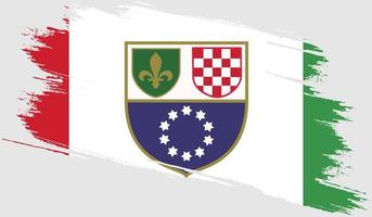 bandera de la federación de bosnia y herzegovina con textura grunge vector