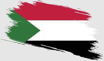 Sudan flag with grunge texture vector