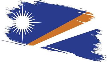 Marshall Islands flag with grunge texture vector