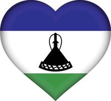 Lesotho flag heart vector