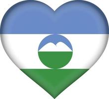 kabardino republic flag heart vector