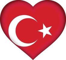 corazón de la bandera de Turquía vector