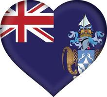 corazón de la bandera de tristan da cunha vector