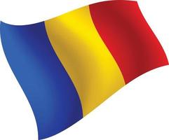 Romania flag waving isolated vector illustration