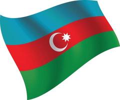 bandera de azerbaiyán ondeando ilustración vectorial aislada vector