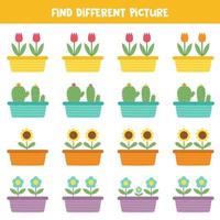 Find picture which is different from others. Worksheet for kids. vector