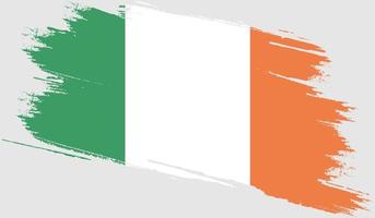 bandera de irlanda con textura grunge vector