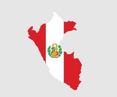 Map and flag of Peru vector