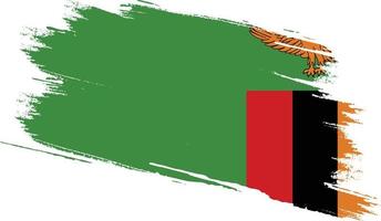 Zambia flag with grunge texture vector