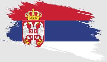 bandera serbia con textura grunge vector