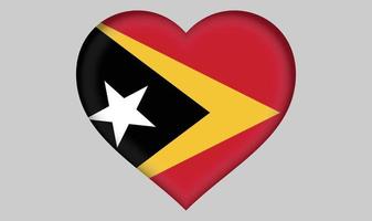 East Timor flag heart vector