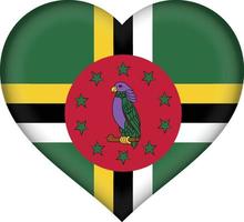 Dominica flag heart vector