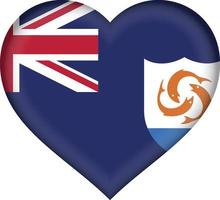 Anguilla flag heart vector