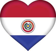 Paraguay flag heart vector