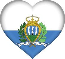 San Marino flag heart vector
