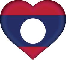 Laos flag heart vector