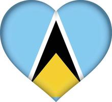 Saint Lucia flag heart vector