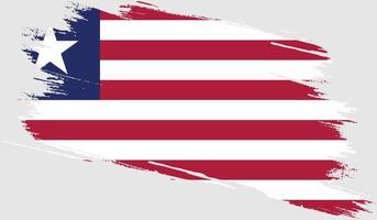 Liberia flag with grunge texture vector