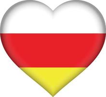 North ossetia flag heart vector