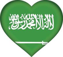 Saudi Arabia flag heart vector